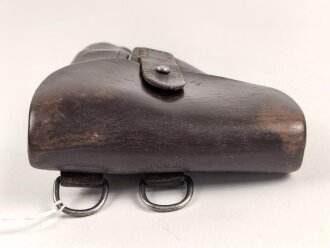 Pistolentasche braunes Leder. Keine Markierungen, Höchstwahrscheinlich Deutsche Polizei nach 1945,  Höhe auf der Magazinseite gemessen 18cm