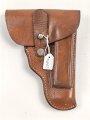 Pistolentasche braunes Leder. Keine Markierungen, Alter und Herkunft unbekannt, Höhe auf der Magazinseite gemessen 17cm