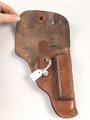 Pistolentasche braunes Leder. Keine Markierungen, Alter und Herkunft unbekannt, Höhe auf der Magazinseite gemessen 17cm