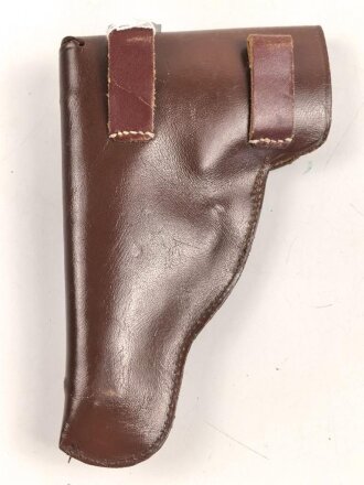Pistolentasche braunes Leder. Keine Markierungen, Alter und Herkunft unbekannt, Höhe auf der Magazinseite gemessen 17cm