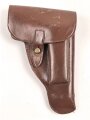 Pistolentasche braunes Leder. Keine Markierungen, Alter und Herkunft unbekannt, Höhe auf der Magazinseite gemessen 17cm