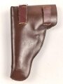 Pistolentasche braunes Leder. Keine Markierungen, Alter und Herkunft unbekannt, Höhe auf der Magazinseite gemessen 17cm