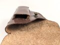 Pistolentasche braunes Leder. Keine Markierungen, Alter und Herkunft unbekannt, Höhe auf der Magazinseite gemessen 17cm