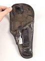 Pistolentasche braunes Leder. Keine Markierungen, Alter und Herkunft unbekannt, Höhe auf der Magazinseite gemessen 17cm