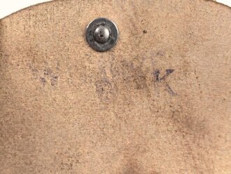 Pistolentasche Wehrmacht oder Polizei, braunes Leder,  Höhe an der Seite der Magazintasche gemessen 16cm
