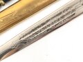 Kaiserliche Marine, Dolch für Offiziere mit Gehänge und Portepee. Neuzeitliche Fertigung von Clemen & Jung Solingen. Gebraucht, gut