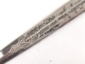 Kaiserliche Marine, Dolch für Offiziere mit Gehänge und Portepee. Neuzeitliche Fertigung von Clemen & Jung Solingen. Gebraucht, gut