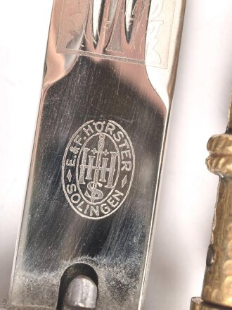 Kaiserliche Marine, Dolch für Offiziere mit Gehänge und Portepee. Neuzeitliche Fertigung von Hörster Solingen. Gebraucht, gut