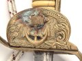 Kaiserliche Marine, Säbel  für Offiziere mit Peitschengehänge und Portepee. Neuzeitliche Fertigung . Gebraucht