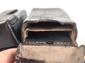 Patronentasche zum K98 Wehrmacht ( für 6 Ladestreifen) . Mit Reichsbetriebsnummer, die Koppelschlaufen neuzeitlich modifiziert