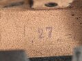 Patronentasche zum K98 Wehrmacht ( für 6 Ladestreifen) . Mit Reichsbetriebsnummer, die Koppelschlaufen neuzeitlich modifiziert