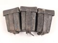 Patronentasche zum K98 Wehrmacht ( für 6 Ladestreifen) gebraucht, datiert 1940. Leicht angetrocknet, ein Verschlussriemen seitlich eingerissen