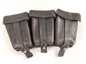 Patronentasche zum K98 Wehrmacht ( für 6 Ladestreifen) . Ungereinigt, mit Reichsbetriebsnummer datiert 1944