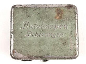 Blechkasten " Autolampen Sicherungen" vermutlich Zivil, Maße 9 x 11 x 4m