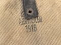 1.Weltkrieg, Feldflasche aus den letzten Kriegstagen, aus allem was da war zusammengebaut. Der Korpus von 1914, der Bezug von 1918