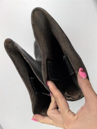 Kavallerie Wehrmacht, Paar Stiefel für Mannschaften. Ungereinigte Kammerstücke, Sohlenlänge 28,5cm
