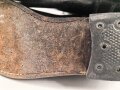 Paar Stiefel für Offiziere, vermutlich aus der Nachkriegszeit. Ungereinigtes Paar aus Filmrequisite , Sohlenlänge knapp 33cm