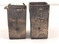 Kaiserreich und 1.Weltkrieg, 2 Stück Transportkasten aus Pappe für 3 Stück Laderahmen mit 5 Patronen für Gewehr 88. Datiert 1907 und 1908