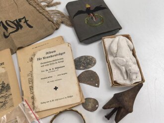 1.Weltkrieg, Konvolut patriotische und persönliche Gegenstände, meist mehr oder weniger defekt.