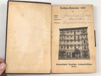 Gewerkschaft Deutscher Lokomotivführer, drei Taschenkalender von 1925, 1927 und 1929