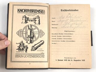 Gewerkschaft Deutscher Lokomotivführer, drei Taschenkalender von 1925, 1927 und 1929