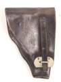 Pistolentasche braunes Leder. Keine Markierungen, Alter und Herkunft unbekannt, Höhe auf der Magazinseite gemessen 17,5cm
