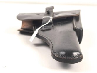 Pistolentasche schwarzes Leder. Keine Markierungen, Alter...