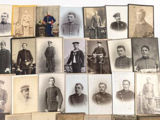 Kaiserreich, Konvolut 56 Stück Studioaufnahmen meist 6,5 x 10,5cm, dabei wenige 1.Weltkrieg