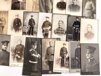 Kaiserreich, Konvolut 56 Stück Studioaufnahmen meist 6,5 x 10,5cm, dabei wenige 1.Weltkrieg