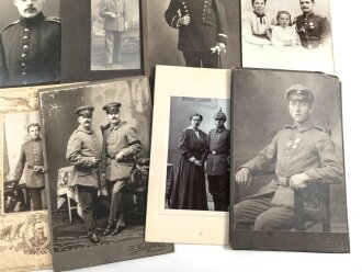 Kaiserreich, Konvolut 18 Stück Studioaufnahmen meist 10 x 16cm, dabei wenige 1.Weltkrieg