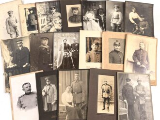 Kaiserreich, Konvolut 18 Stück Studioaufnahmen meist 10 x 16cm, dabei wenige 1.Weltkrieg