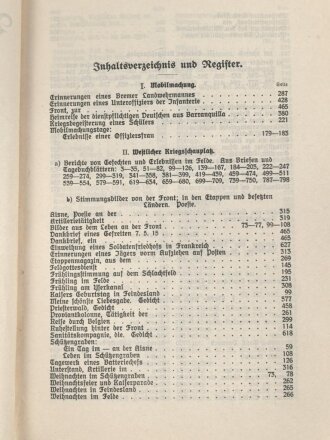 Briefe aus dem Felde 1914/1915. Für das deutsche Volk herausgegeben im Auftrage der Zentralstelle zur Sammlung von Feldpostbriefen. 798 Seiten, datiert 1916