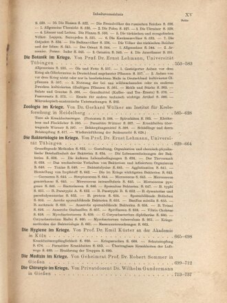 Deutsche Naturwissenschaft, Technik und Erfindung im Weltkriege. Leipzig 1919 mit 1007 Seiten