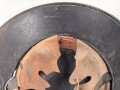 Stahlhelm Luftschutz, in allen Teilen original, das Emblem entnazifiziert, ungereinigt