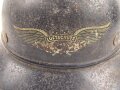 Stahlhelm Luftschutz, in allen Teilen original, das Emblem entnazifiziert, ungereinigt