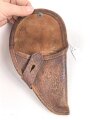 Pistolentasche braunes Leder. Keine Markierungen, Alter und Herkunft unbekannt, Höhe auf der Magazinseite gemessen 13cm
