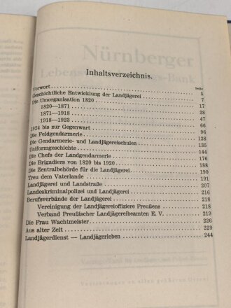 "Die Preussische Landjägerei im Wandel der Zeiten" 275 Seiten, datiert 1939, DIN A5