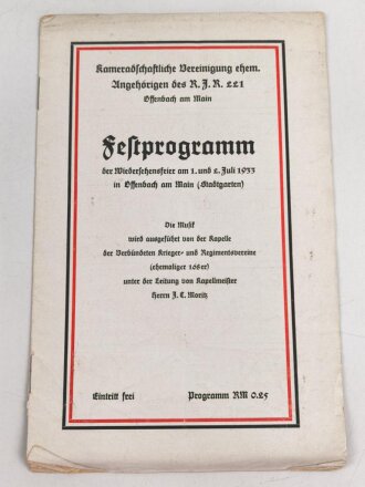 "Festprogramm der Wiedersehensfeier am 1. und 2....