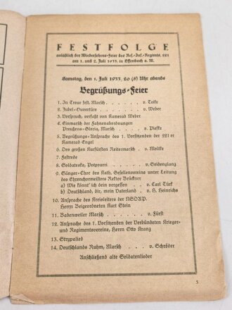 "Festprogramm der Wiedersehensfeier am 1. und 2....