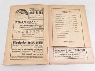 "Festprogramm der Wiedersehensfeier am 1. und 2. Juli 1933 der ehem Angehörigen des R.J.R 221 Offenbach am Main" 14 Seiten, DIN A5