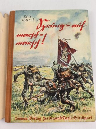 Sprung auf, marsch, marsch! - Erlebnisse beim Vormarsch in Frankreich 1914" 104 Seiten, DIN A5, Einband mehrfach eingerissen
