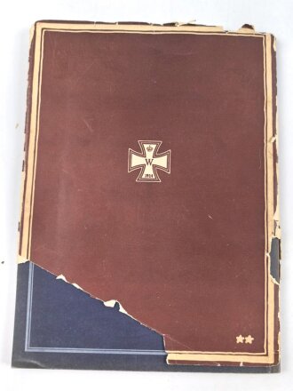 "Um Vaterland und Freiheit" datiert 1915, 112 Seiten, DIN A4, Einband rissig und defekt