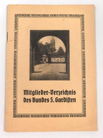 "Mitglieder Verzeichnis des Bundes 5....