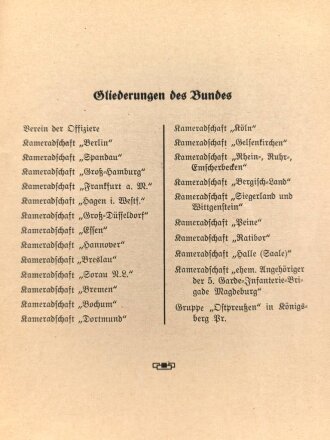 "Mitglieder Verzeichnis des Bundes 5. Gardisten" datiert 1937, 32 Seiten, DIN A5, eingerissen