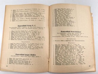 "Mitglieder Verzeichnis des Bundes 5. Gardisten" datiert 1937, 32 Seiten, DIN A5, eingerissen
