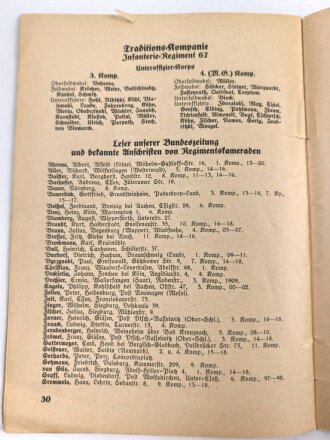 "Mitglieder Verzeichnis des Bundes 5. Gardisten" datiert 1937, 32 Seiten, DIN A5, eingerissen