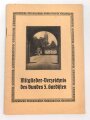 "Mitglieder Verzeichnis des Bundes 5. Gardisten" datiert 1937, 32 Seiten, DIN A5, eingerissen