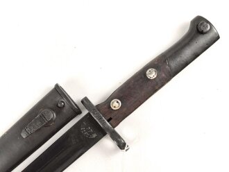 Jugoslawien Seitengewehr Messerbajonett Mauser 24/44, nummerngleiches Stück in gutem Zustand