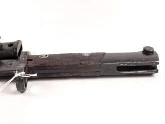 Jugoslawien Seitengewehr Messerbajonett Mauser 24/44, nummerngleiches Stück in gutem Zustand