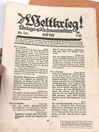 1.Weltkrieg, Konvolut "Weltkrieg Kriegs und Ruhmesblätter 1916" nicht auf vollständigkeit geprüft, DIN A4
